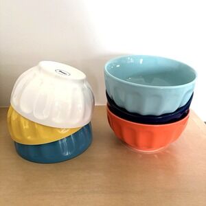 Sweese 1111 Porcelain Fluted Bowl Full Set 6, 18 oz for Cereal Soup Discontinued